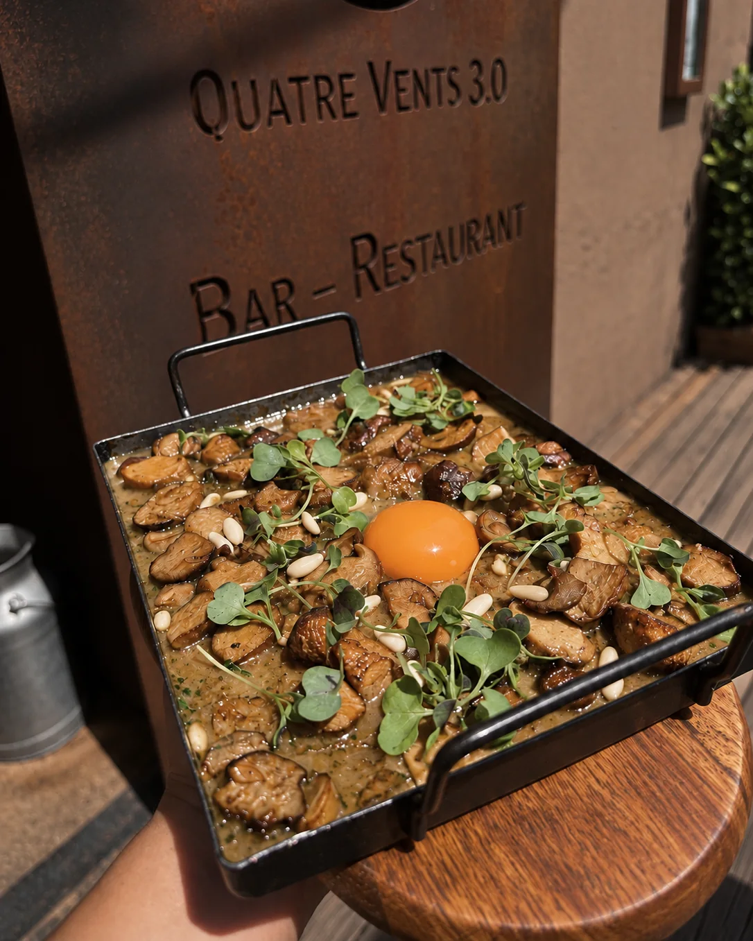 Plat de bolets de temporada amb rovell d'ou